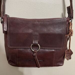 Spikes & Sparrow brown leather crossbody bag